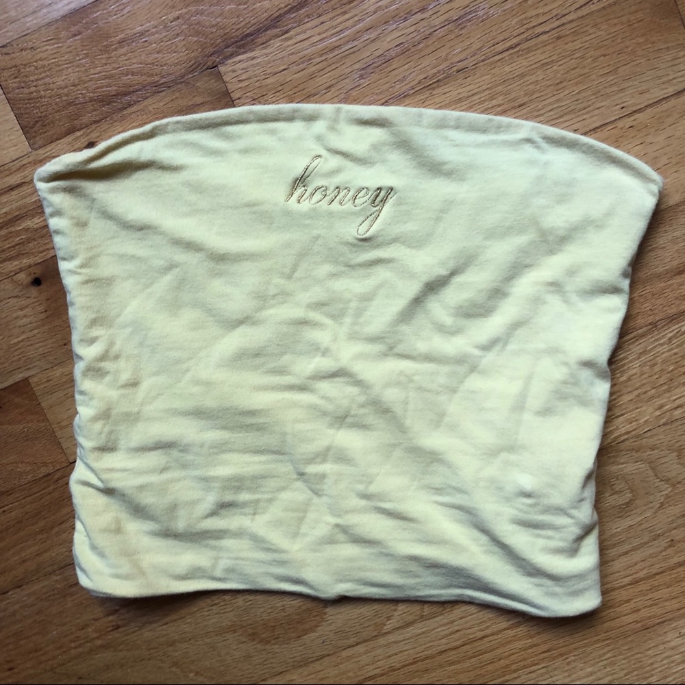 Brandy Melville yellow honey tube top